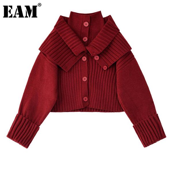 

eam] split knitting sweater loose fit turtleneck long sleeve women pullovers new fashion tide autumn winter 2020 1dd0075, White;black