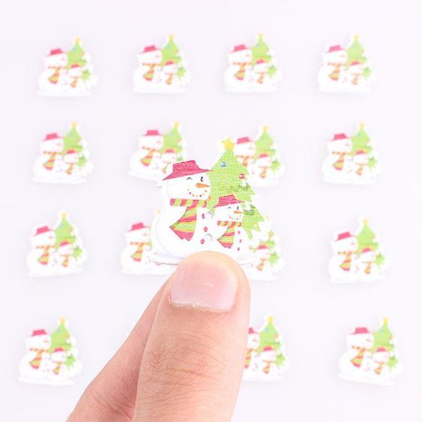 

50шт рождество снеговик декоративные кнопки 2hole деревянные кнопки для scrapbooking crafts diy детская одежда шитье кнопка e wmttah