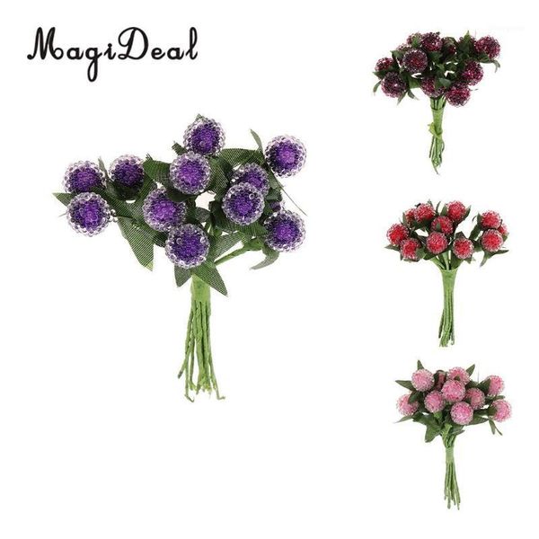 

magideal artificial glass foam flowers bouquets 12x fake flowers bunch plants for wedding home table thanksgiving day decoration1