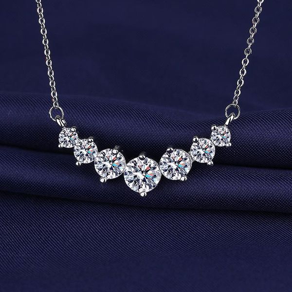 

pendant necklaces 2022 luxury blue red green pink yellow color for women anniversary gift jewelry wholesale x6800, Silver