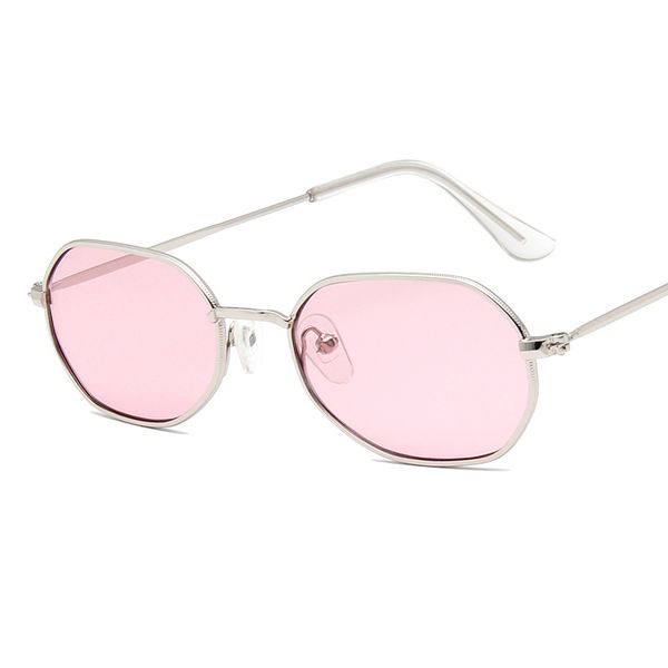 

new polygon sunglasses women luxulry brand designer metal gold square sun glasses men red blue clear lens shades uv400, White;black