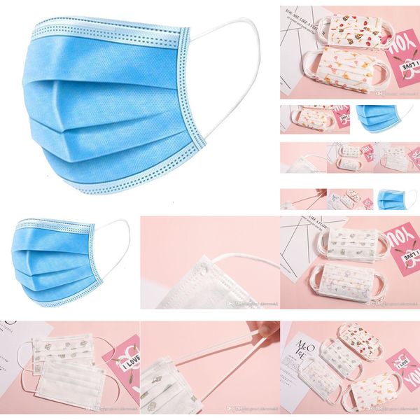 

and mascherine dast blue fog face children's disposable mask cartoon child kids 3 layer plcolc upey hsviynga