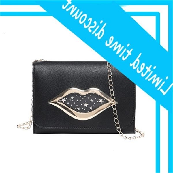 

brand fashion large lips shoulder bag for women 2019 shining stars leather wallets women's crossbody messenger chains cups ladies