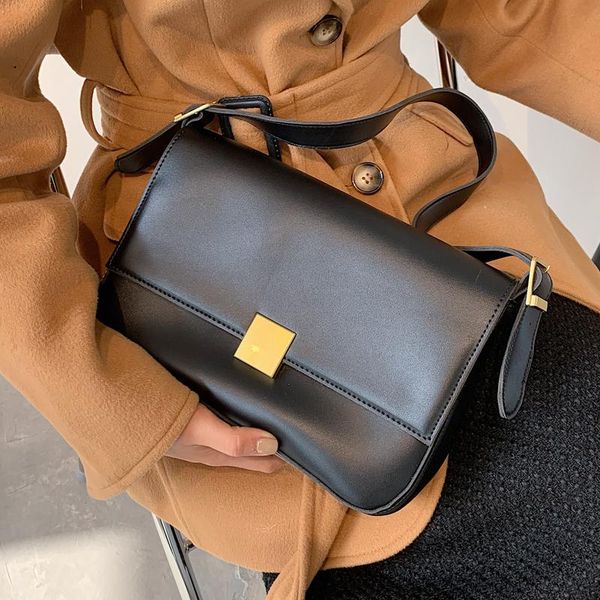 

shoulder bags simple solid color crossbody bag luxury women small pu leather handbags for ladies designer messenger