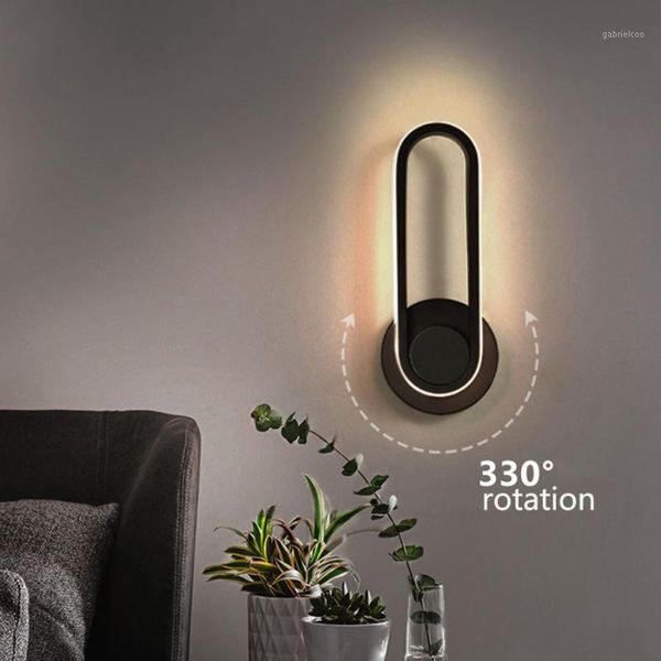 

new design 330Â° rotation led wall lamp modern simple bedside wall light fixture aluminum bedroom living room sconce lighting1