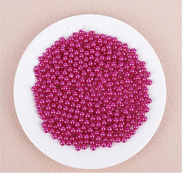 

csdiy beaded candy color abs imitation pearl straight hole round bead bracelet necklace accessories 6mm * 100pcs / 4mm bbysyf