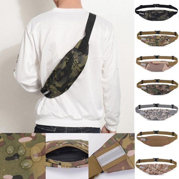 

men fashion neutral waterproof nylon zipper casual messenger bag chest bag waist phone sports riding hiking waist1