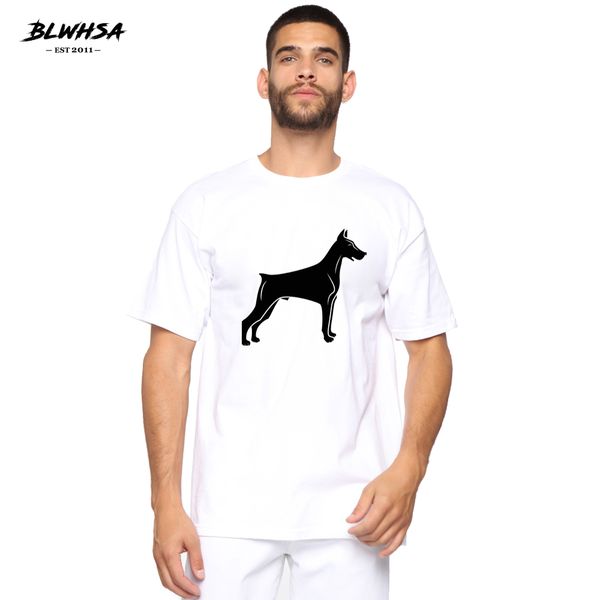 

blwhsh dober dog printed fashion short sleeve cool animal black dog printing plus sport hooded sweatshirt hoodie men t shirt