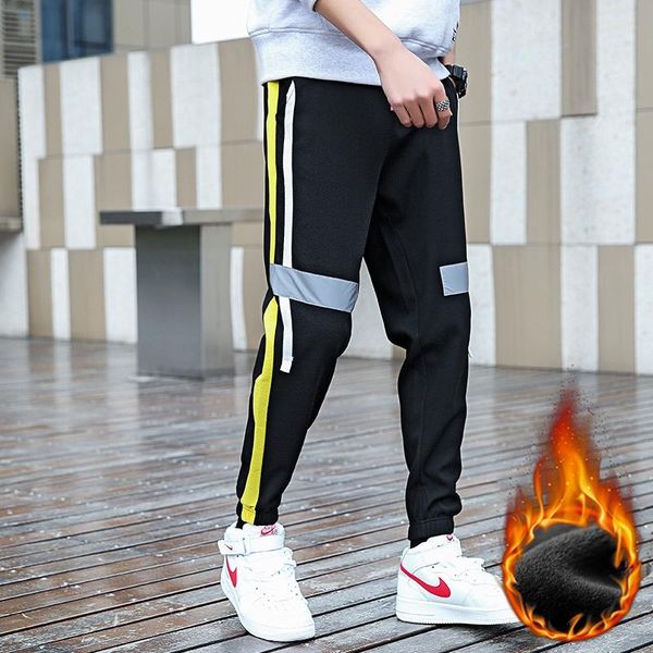 

men's pants men with cashmere winter warm - fit casual ankle, Black
