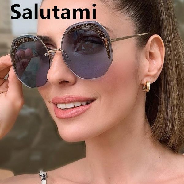 

polygon crystal stripe sunglasses for women 2020 alloy frameless square sun glasses female elegant shiny eyewear, White;black