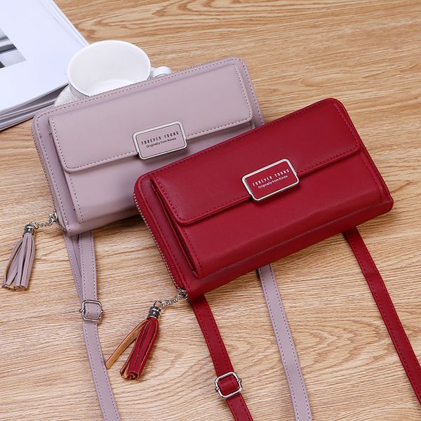

women wallets leather shoulder bag long culutch fashion large capacity card holder female zipper wallet slim purse