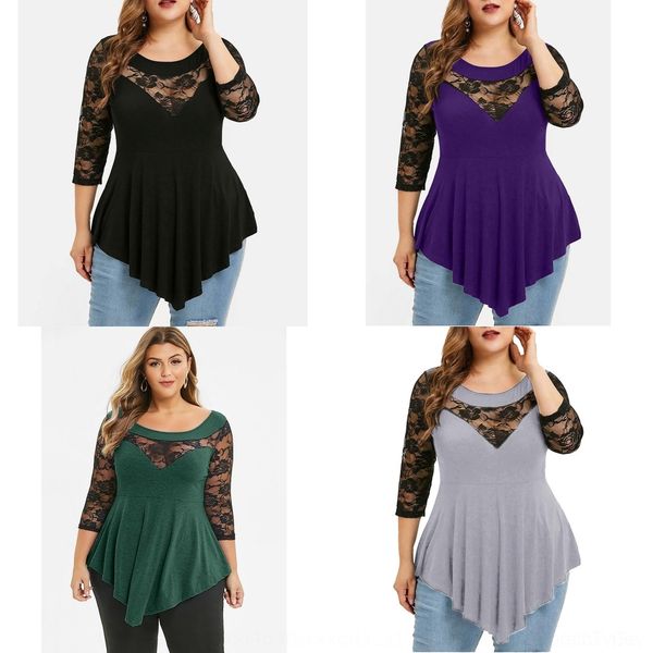 

r71d4 нового нерегулярные большой цветочный сплошного цвета подол экипаж lacelace laceneck подол экипаж большой цветочный сплошной цвет женщ, White