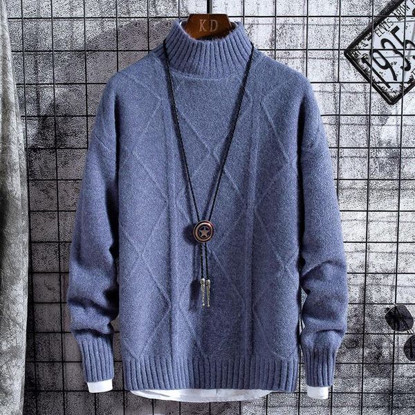 

wool half turtleneck men sweater 2020 winter thick warm mens christmas sweaters fashion design cashmere pullover men1, White;black