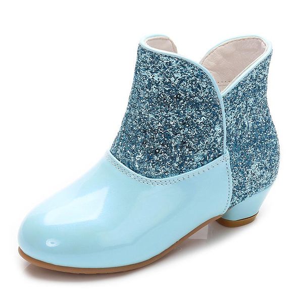 

boots children girls winter shoes plus velvet snow princess pink, Black;grey