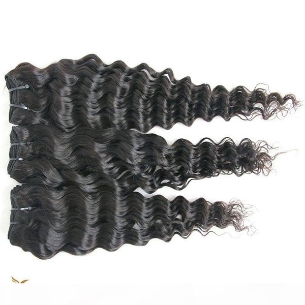 

puer color brazilian deep wave bundles 1 2 pcs lot 100% human hair bundles extensions remy hair weave bundles 100g pc, Black