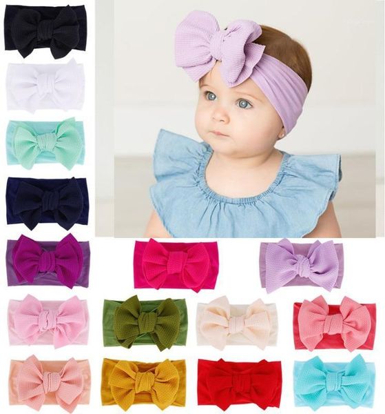 

lovely bowknot kids headwear solid cotton soft hair accessories for baby pink white broadside headband children headdress1, Slivery;white