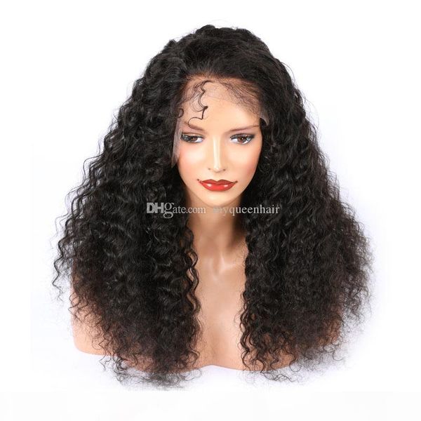 

моя королева hd кружева человеческие волосы парики 13 * 4 фронта шнурка глубокий волос младенца wave pre щипковых естественного волосяного п, Black;brown