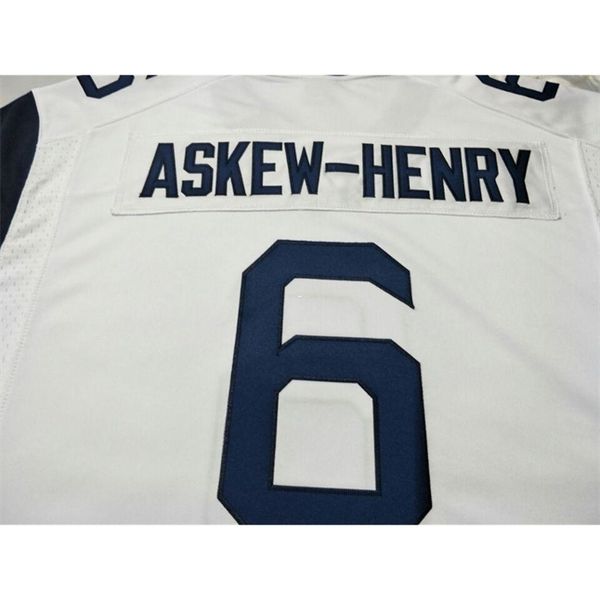 

2604 blue wvu mountaineers dravon askew-henry real full embroidery college jersey size s-4xl or custom any name or number jersey, Black