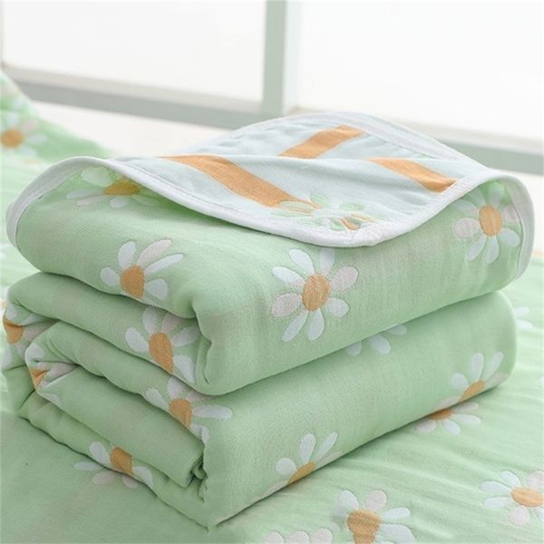 

six-layer thicken blanket quilt for newborn infant bath towel muslin cotton gauze toddler baby sleep swaddle wrap blankets y201009