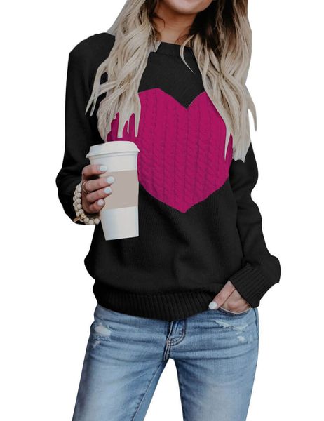 

girls sweaters designer women knitted pink sweatshirt classic love heart-shaped sweater couple hoodies tees men simple pullover fashion autu, White;black
