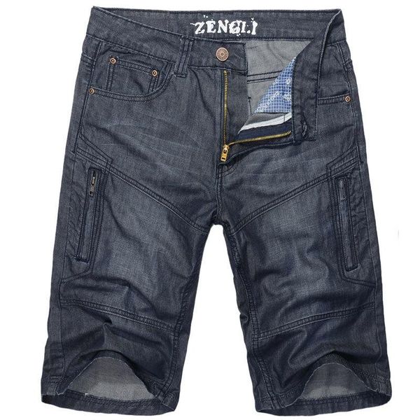 

2020new arrival fashion strengthen tooling zipper men shorts summer thin cotton jeans knee length casual plus size 27-42 44 4648, Blue
