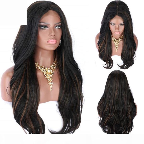 

brazilian virgin human hair lace front wig loose wave highlight color 1bt30 ombre full lace wigs pre plucked natural hairline for women, Black;brown