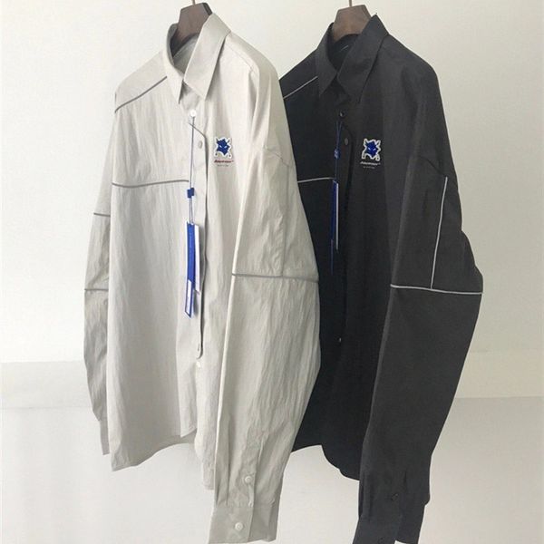 

2021 new little monster reflective adererror men women light white black ader error long sleeve shirts dgby