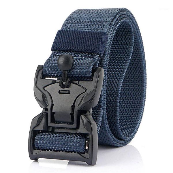 

2020 official authentic new tactical belt full metal magnetic buckle belt hard solid nylon quick release1, Black;gray