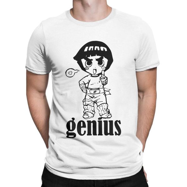 

sport rock lee naturo manga men t shirt genius funny tees short sleeve round neck t-shirts cotton gift idea