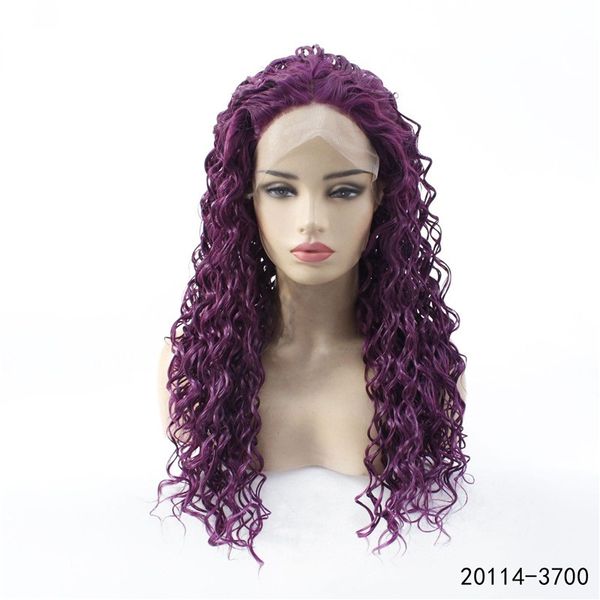 Afro Kinky Curly Curly Lace-Frontal Wig Natural Color Simulação Humano Cabelo De Cabelo Perucas dianteiras 20114-3700