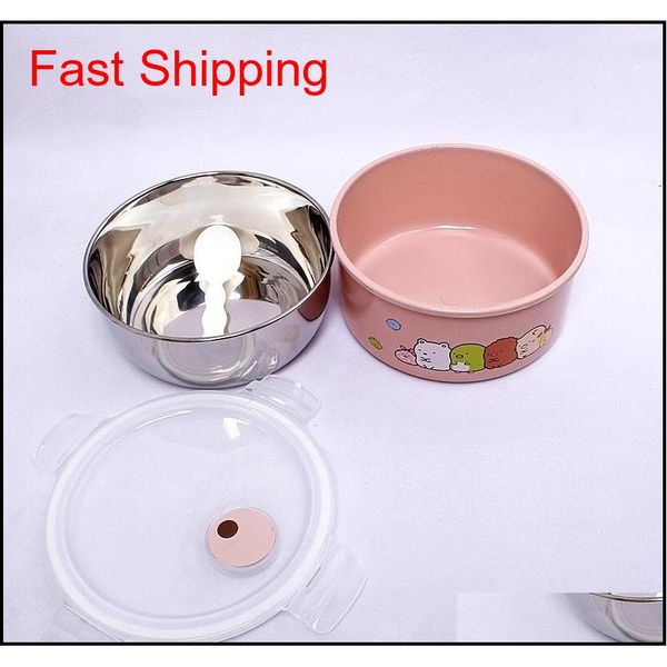 

1000,800ml 304 stainless steel insulated lunch box portable for children school cartoon cute dinnerware camping s qylnnm wphome