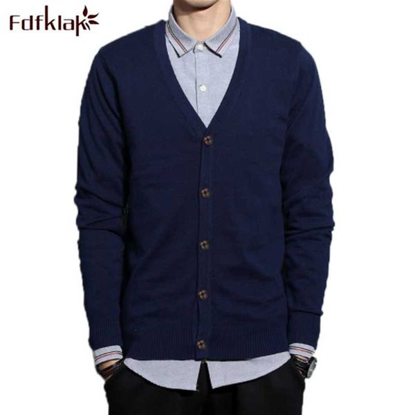 

men's sweaters fdfklak cotton sweater long sleeve cardigan for men v-neck erkek kazak casual loose button knit male clothes, White;black