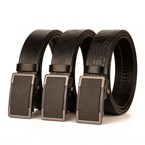 

nspn0 frosted casual alloy leather automaticbelt alloy layer cowhide tough men's leather business casual first automaticbelt frosted me, Black;brown