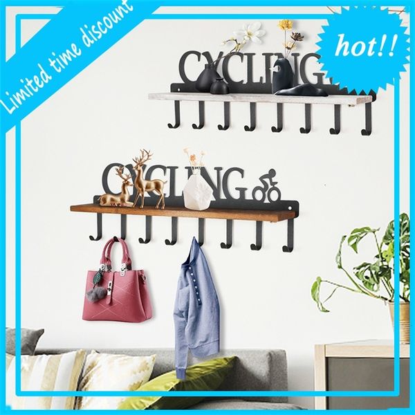 

iron art hanger door hook wall shelf hanging for coat hat key cycle figures home storage