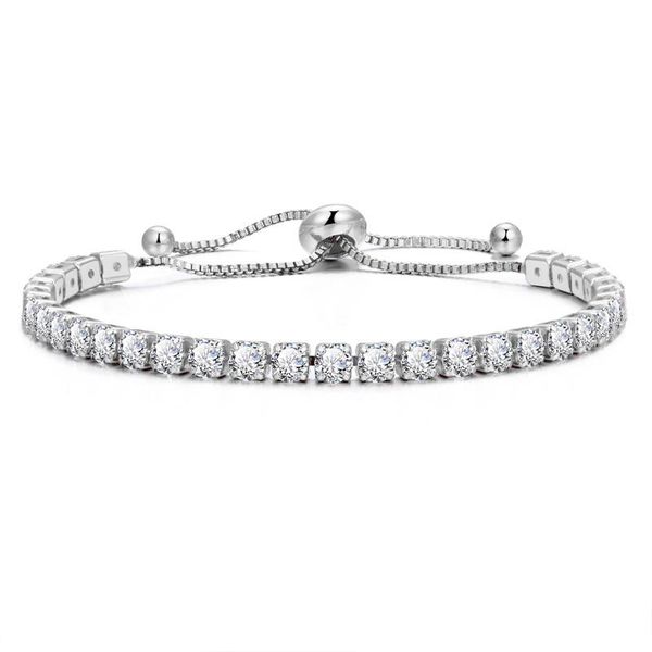 

charm bracelets minhin 10 colors cubic zirconia tennis bracelet for women luxury crystal stone gold adjustable bijoux, Golden;silver