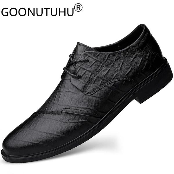 

2020 style fashion men's shoes dress genuine leather classic brown black elegant derby shoe man work office formal shoes for men