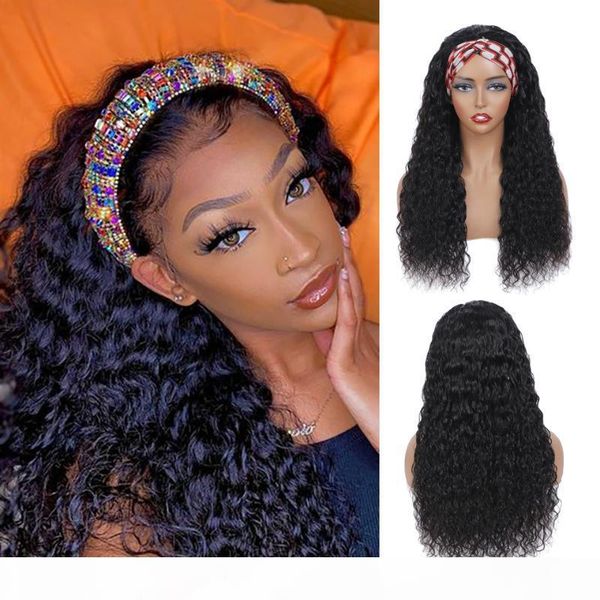

long headband wig human hair 180% density afro kinky curly human hair wigs for black women brazilian remy natural, Black;brown