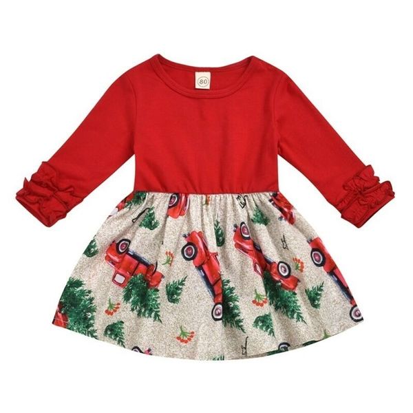 6M-5Y Weihnachten Kleinkind Baby Kind Mädchen Kleid Neue Jahr Rot Party Tutu Kleider Für Mädchen Langarm Mädchen Weihnachten Kostüme LJ200923