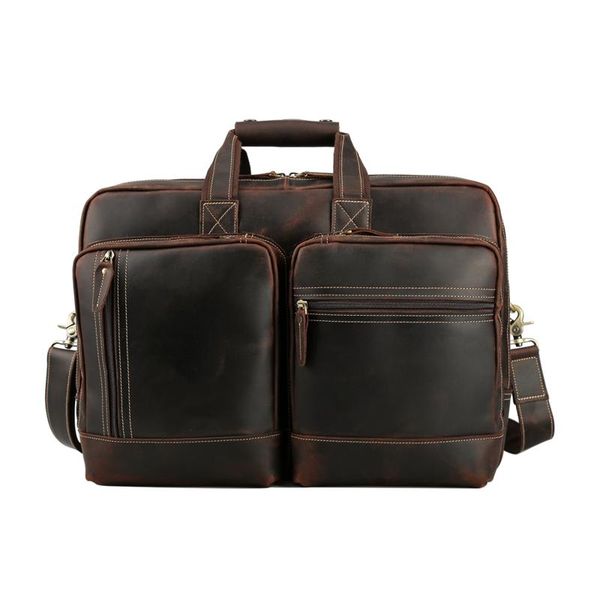 

cow tiding travel 15 genuine briefcase leather mens inch lapbags tote business document case vintage maleta brown fulls mukk
