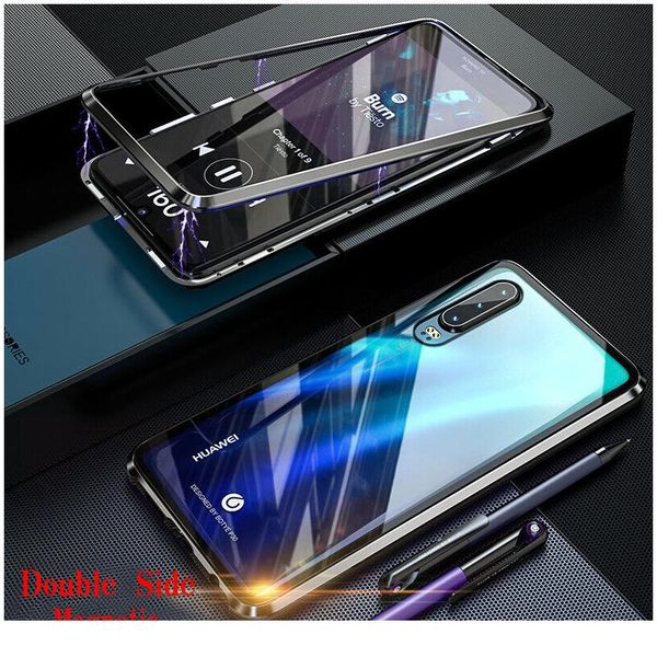

360 degree magnetic adsorption glass case for huawei p30 lite p20 pro mate 20 30 lite honor 9x 8x 10 3 jllmwt