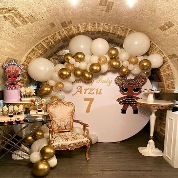 

76 pcs gold and white balloon arch chain wedding balloons arch decoration kit birthday party deco globos baby garland qyljrg mywjqq