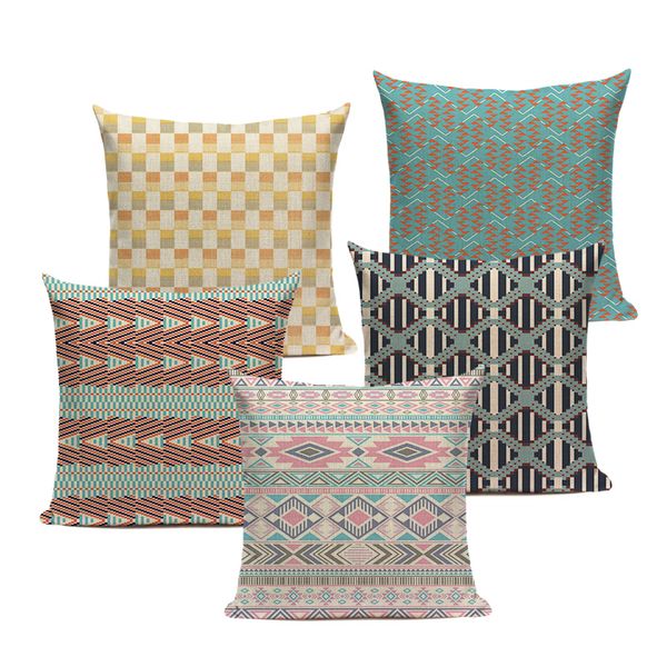 

farmhouse floral throw pillow case retro mandala pillowcase stripe boho decorative geometric car linen cushion cover kissenbezug