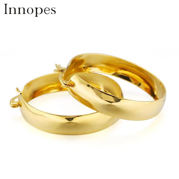

hoop & huggie innopes fashion gold earrings for women girl wide long tassel small big earring female brincos bohemian jewelry gifts, Golden;silver
