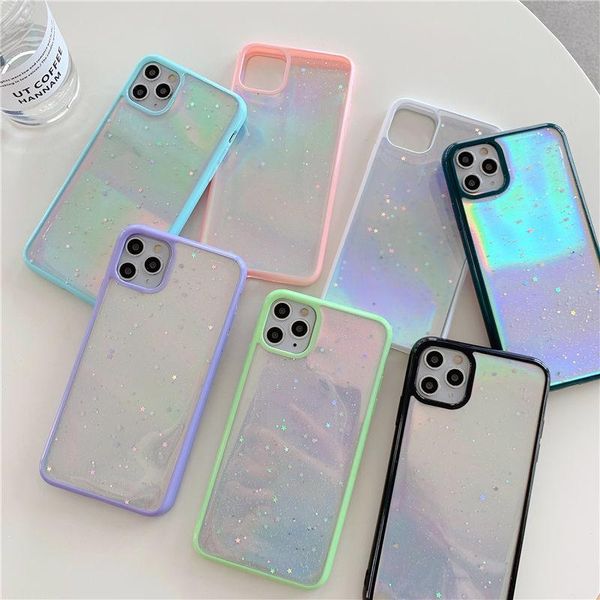 

градиент лазерный блеск bling star телефона чехол для iphone se 2020 11 pro max xr xs max x 7 8 plus прозрачный yxlyvr net_store