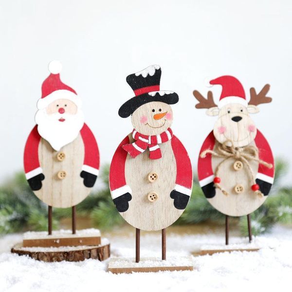 

santa snowman elk wooden table decoration christmas wooden table decoration gift1