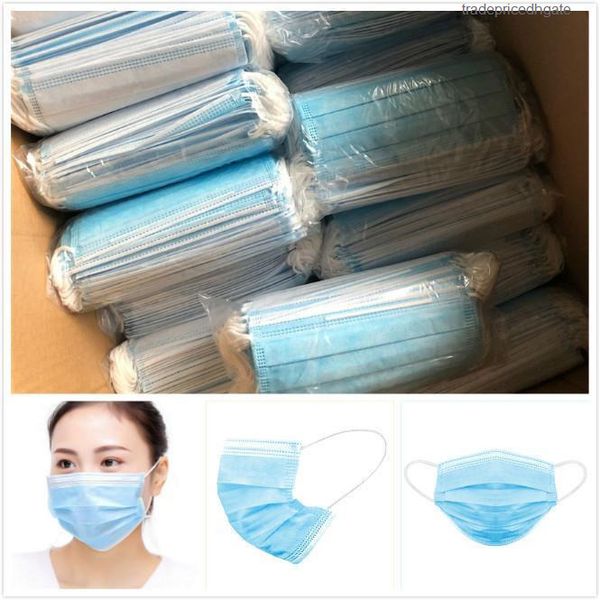

2020 50factory disposable 3 layer face breathable mask earloops mouth protective masks
