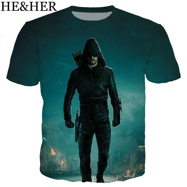 

new arrive cartoon arrow 3d print shirts hippie funny horror men clothing