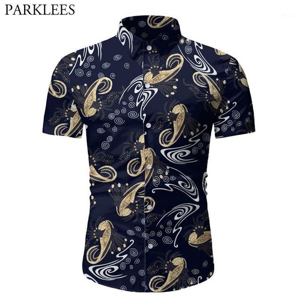 

fashion short sleeve floral shirt men 2020 brand short sleeve shirts mens party holiday social shirt male camisas masculina1, White;black