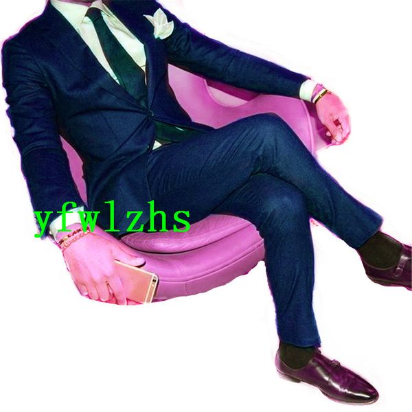 

популярные две кнопки groomsmen нотч groom tuxedos мужские костюмы венчания / prom best man blazer (куртка + pantst + tie) y188, Black;gray
