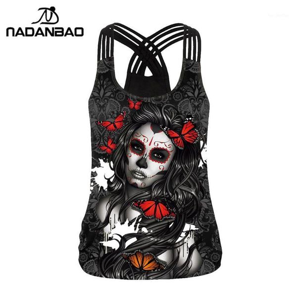 

nadanbao hollow out women tank backless female streetwear 3d rose vest sleeveless fitness clothing1, White